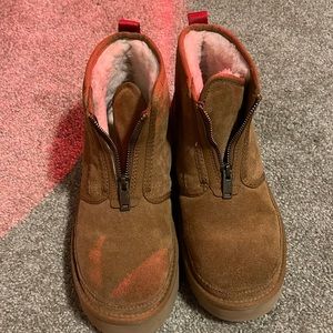 Platform ugg boots with zipper